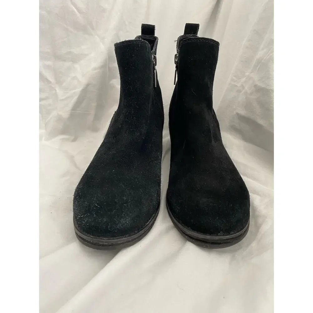 Aqua College Waterproof Black Suede Leather Ankle Boots Siz 8.5